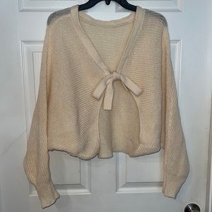 SHEIN solid tie backless sweater